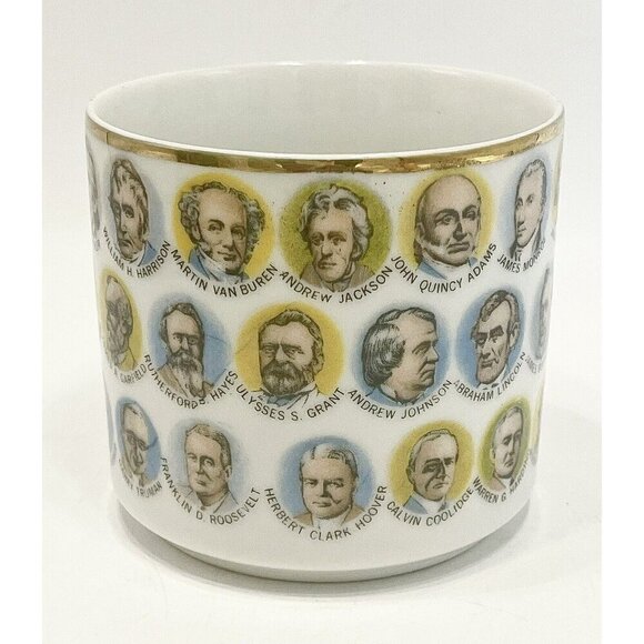 Vintage American Presidents Mug 1966 Chadwick-Miller Cup Faces Eagle Japan - Picture 3 of 10